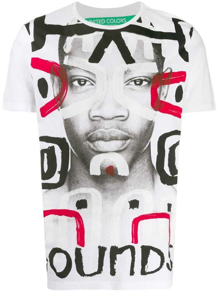 Benetton Photographic Print T-shirt - White