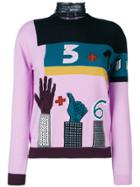 Valentino Counting Turtle Neck Jumper - Pink & Purple