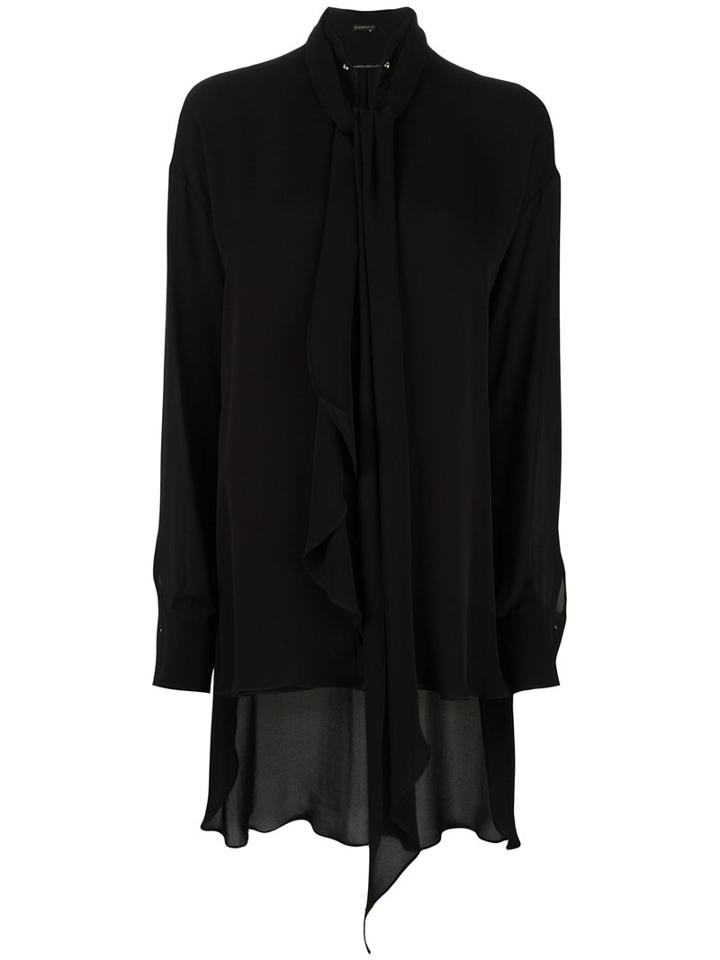 Plein Sud - Lace Up Blouse - Women - Silk - 40, Black, Silk
