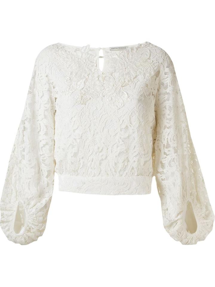 Martha Medeiros 'marescot' Lace Blouse, Women's, Size: 38, White, Viscose/cotton/polyamide