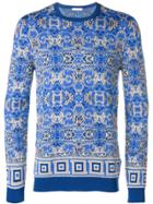 Versace Collection Intarsia-knit Jumper - Blue