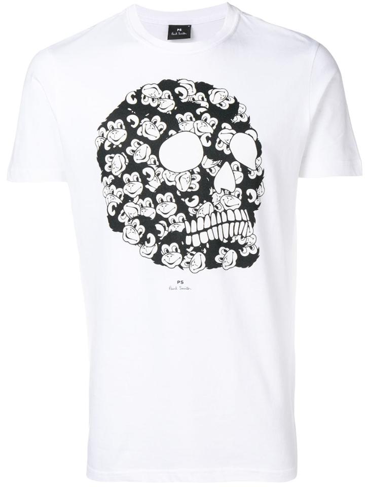 Ps Paul Smith Skull Print T-shirt - White