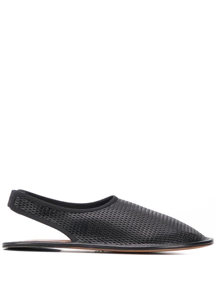 Marni Textured Slingback Shoes - Black