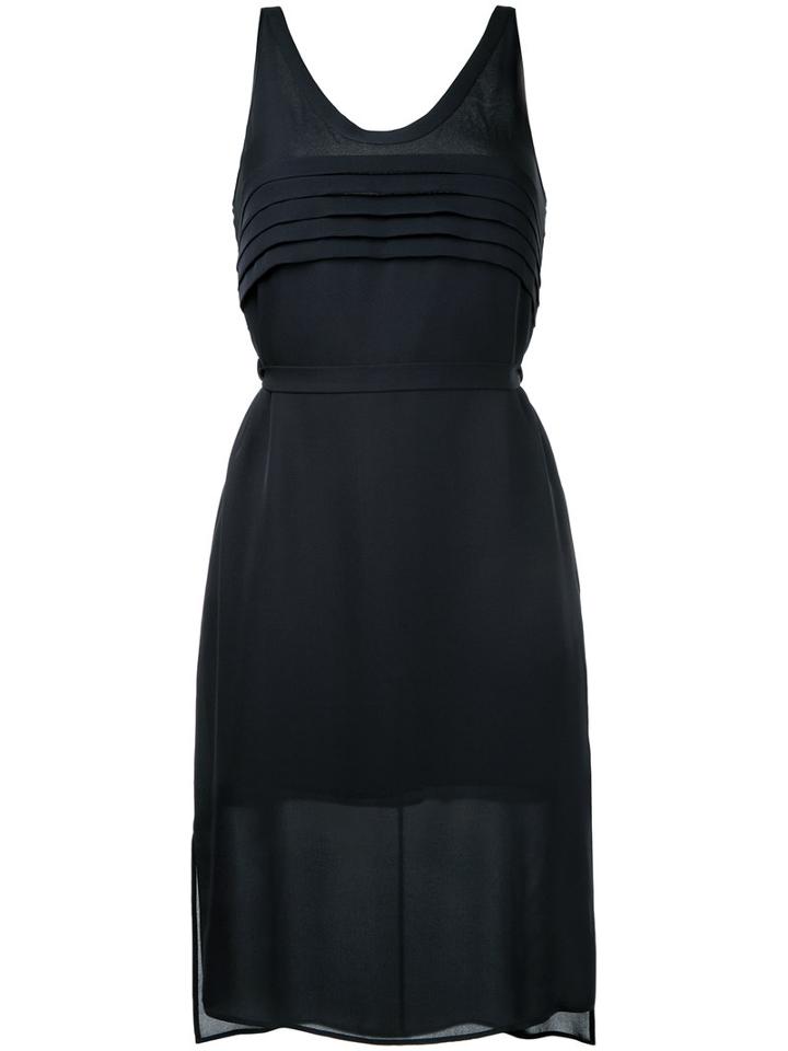 T By Alexander Wang Textured Panel Dress, Women's, Size: 2, Black, Silk