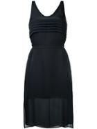 T By Alexander Wang Textured Panel Dress, Women's, Size: 2, Black, Silk