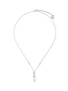 Christian Dior Vintage Swarovski Crystal Drop Faux Pearl Necklace -