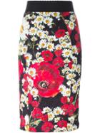 Dolce & Gabbana Daisy And Poppy Print Skirt