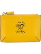Anya Hindmarch 'love Is' Zip Pouch, Women's, Yellow/orange, Leather