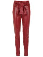 Andrea Bogosian Bow Leather Pants - Red