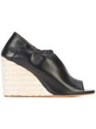 Derek Lam Cosimia Straw Wedge - Black