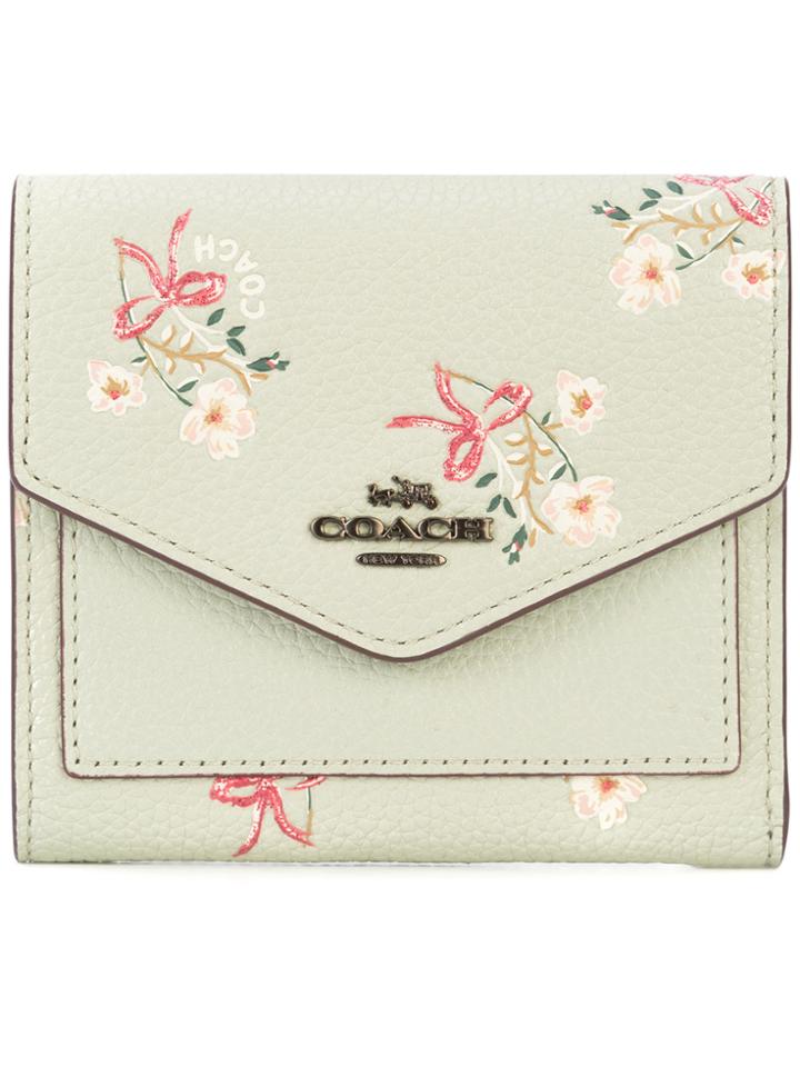 Coach Floral Bow Small Wallet - Green