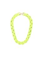 Wanda Nylon Flocked Chain Choker Necklace - Green