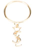 Saint Laurent Logo Charm Ring, Women's, Size: 6, Metallic