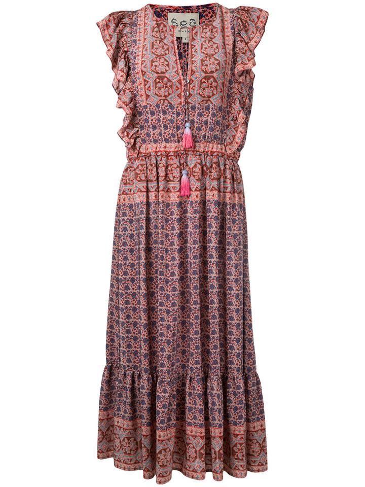 Sea - Ruffled Midi Dress - Women - Silk - 8, Pink/purple, Silk