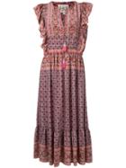 Sea - Ruffled Midi Dress - Women - Silk - 8, Pink/purple, Silk