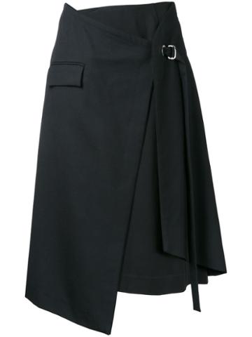 Taro Horiuchi Layered Wrap Skirt, Women's, Black, Polyester/wool