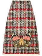Gucci Tweed Embroidered Skirt - Multicolour
