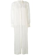 Brunello Cucinelli - Longline Shirt - Women - Silk - S, Nude/neutrals, Silk