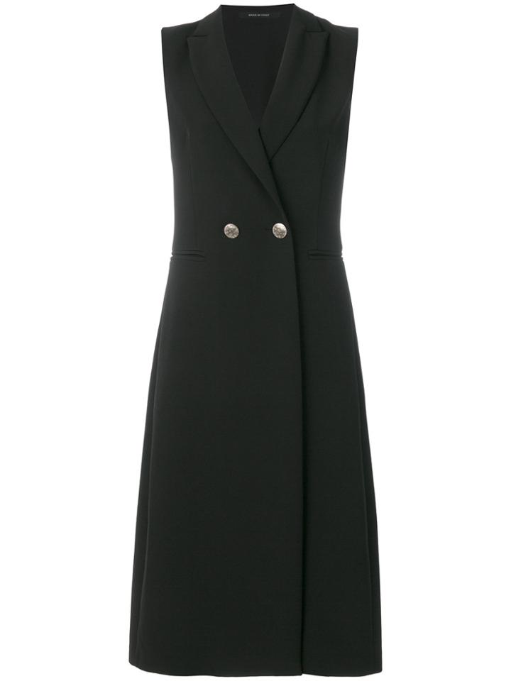 Tagliatore Long Button Gilet - Black