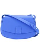 Nico Giani Button Cross Body Bag, Blue, Calf Leather