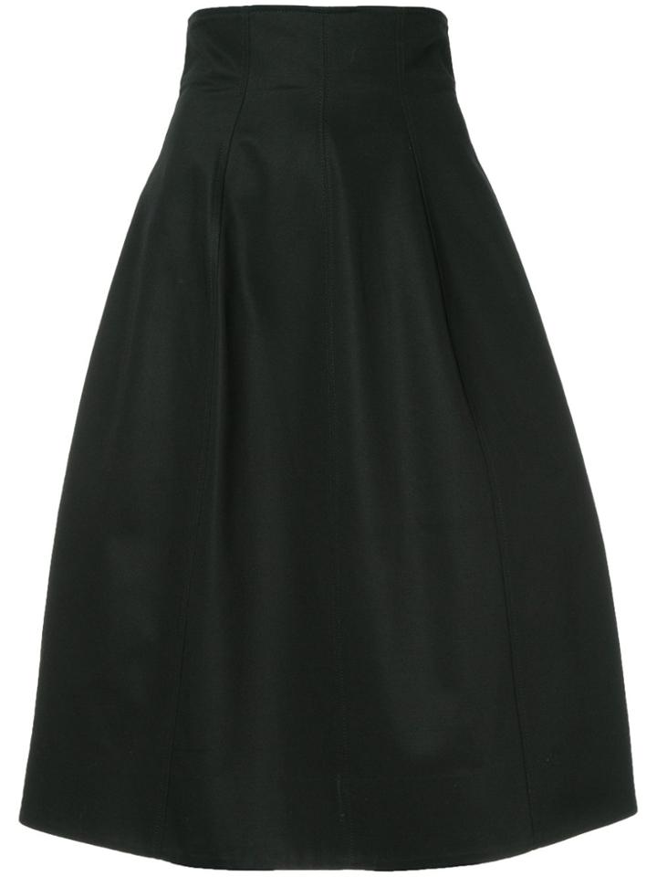 Le Ciel Bleu High Waisted Flared Skirt - Black