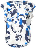 Derek Lam 10 Crosby Floral Print Ruffle Sleeve Top