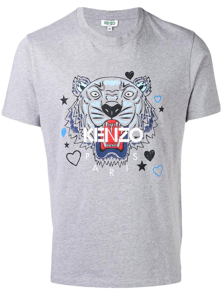 Kenzo - Tiger X I Love You T-shirt - Men - Cotton - L, Grey, Cotton