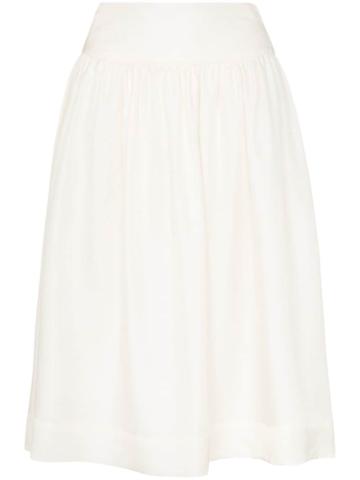 Deitas Shima High-waisted Silk Midi-skirt - White