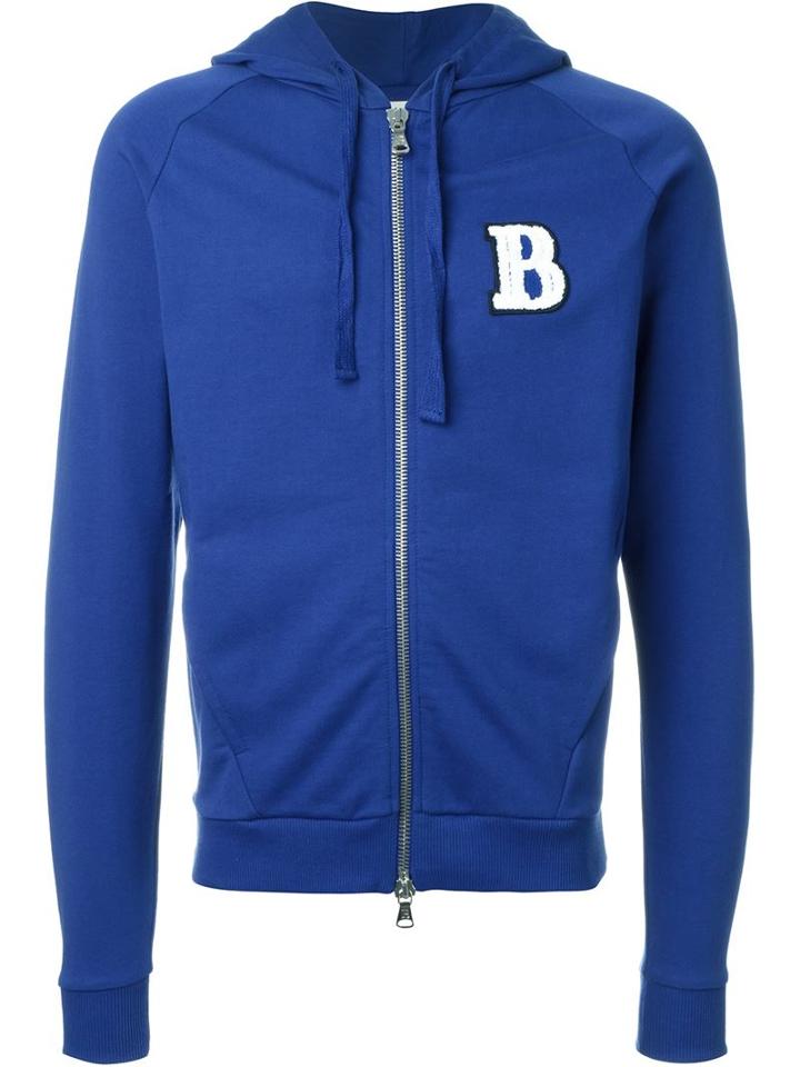 Pierre Balmain Logo Appliqué Hoodie, Men's, Size: 44, Blue, Cotton