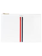 Thom Browne - Small Striped Clutch - Men - Calf Leather - One Size, White, Calf Leather