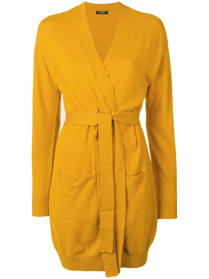 Twin-set Long Wrap Cardigan - Yellow & Orange