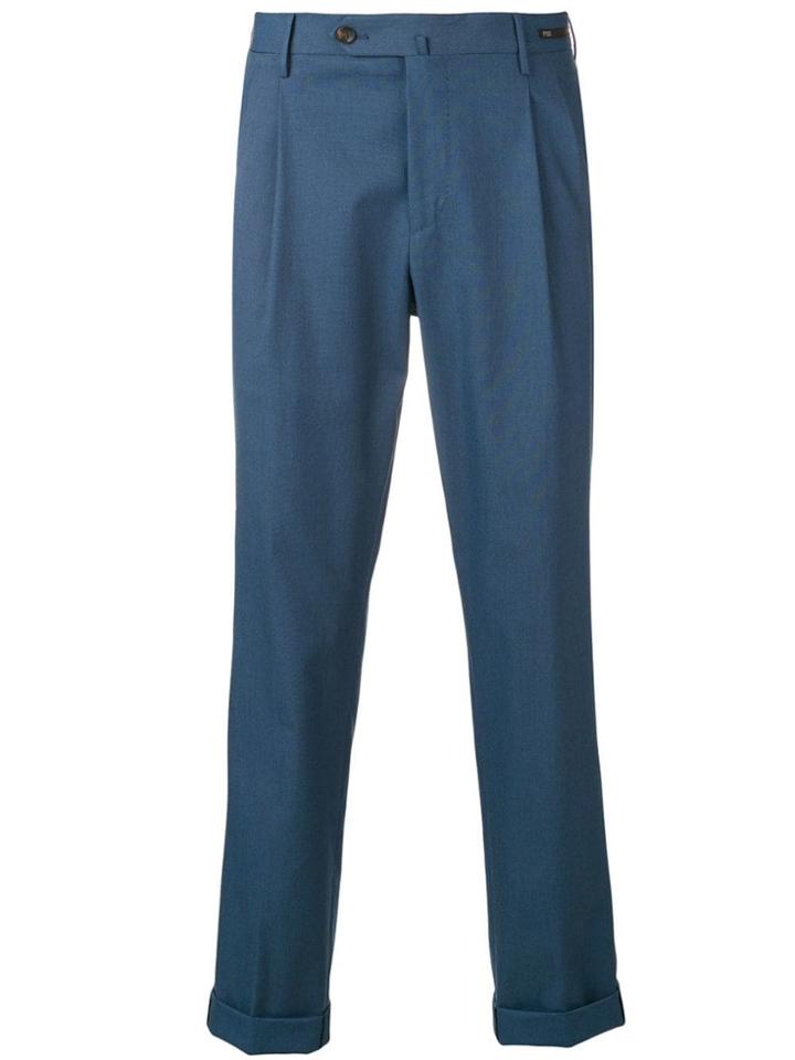 Pt01 Mid-rise Tailored Trousers - Blue