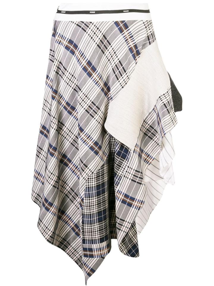 Monse Asymmetrical Skirt With Pachwork - Blue