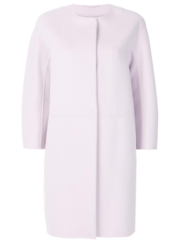 's Max Mara Collarless Coat - Pink & Purple