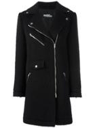 Jeremy Scott Off-centre Zipped Coat - Black