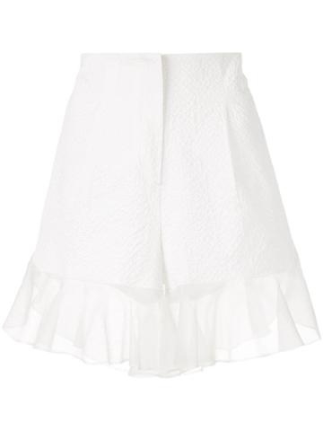 Shanshan Ruan High Waisted Paperbag Shorts - White