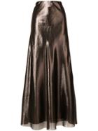 Alberta Ferretti High Shine Skirt - Metallic