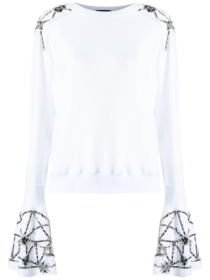 Andrea Bogosian Embellished Jumper - White
