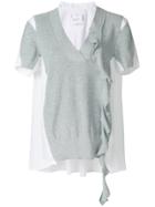 Sacai Asymmetric Knitted Top - White