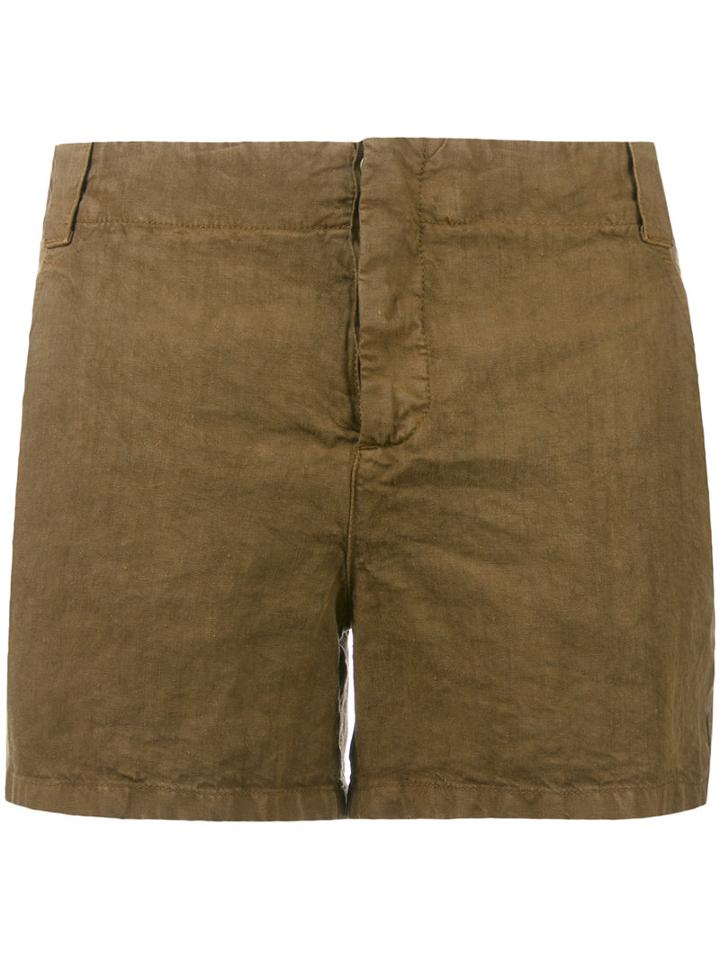 Aspesi - Flap Pocket Shorts - Women - Linen/flax - 40, Women's, Brown, Linen/flax