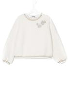 Ermanno Scervino Junior Embellished Fur Jumper - White