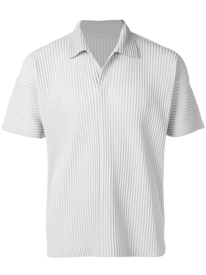 Homme Plissé Issey Miyake Plissé Polo Top - Grey