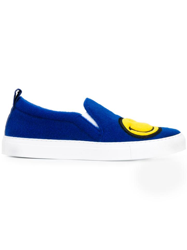Joshua Sanders Smiley Slip On Sneakers - Blue