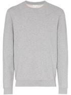 Sunspel Crew Neck Loopback Sweater - Grey