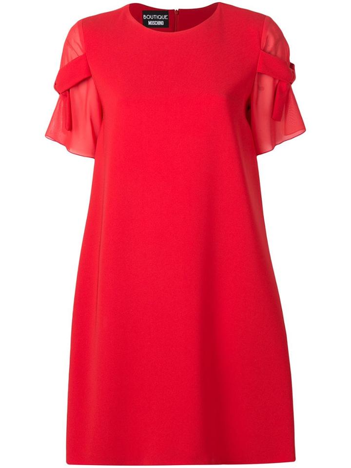 Boutique Moschino Tied Sleeve Mini Dress - Red
