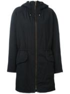 Army Yves Salomon Hooded Reversible Coat, Women's, Size: 36, Black, Polyester/mink Fur
