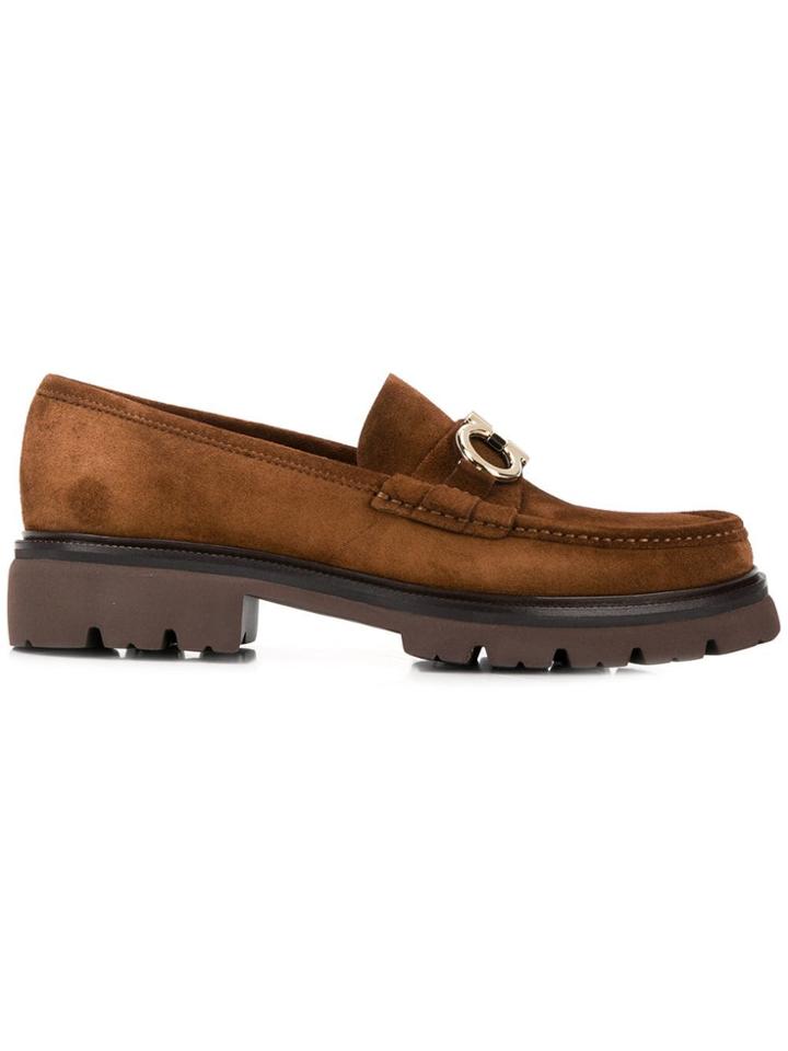 Salvatore Ferragamo Gancini Bit Moccasins - Brown