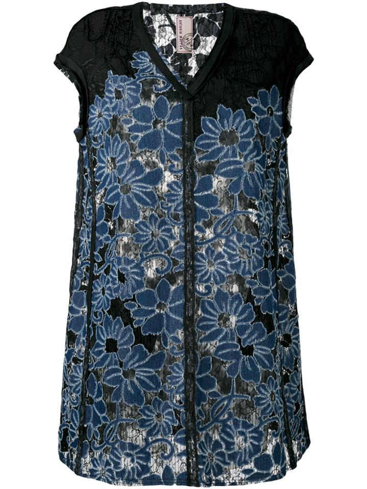 Antonio Marras Floral Embroidered Dress - Blue