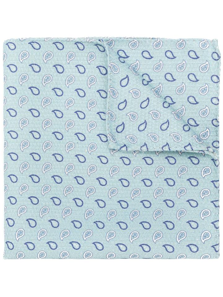 Pal Zileri Paisley Print Handkerchief - Blue