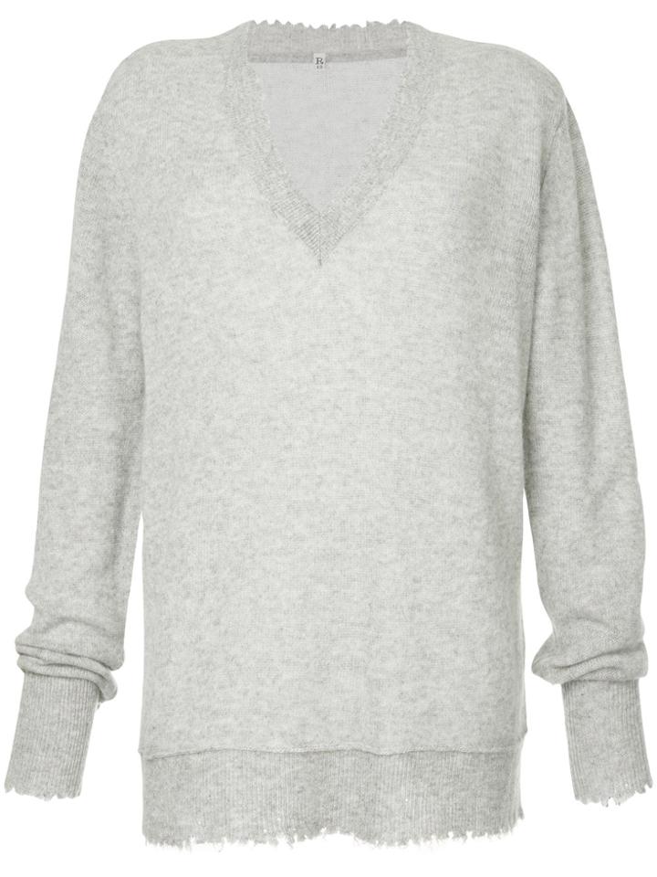 R13 V-neck Jumper - Grey